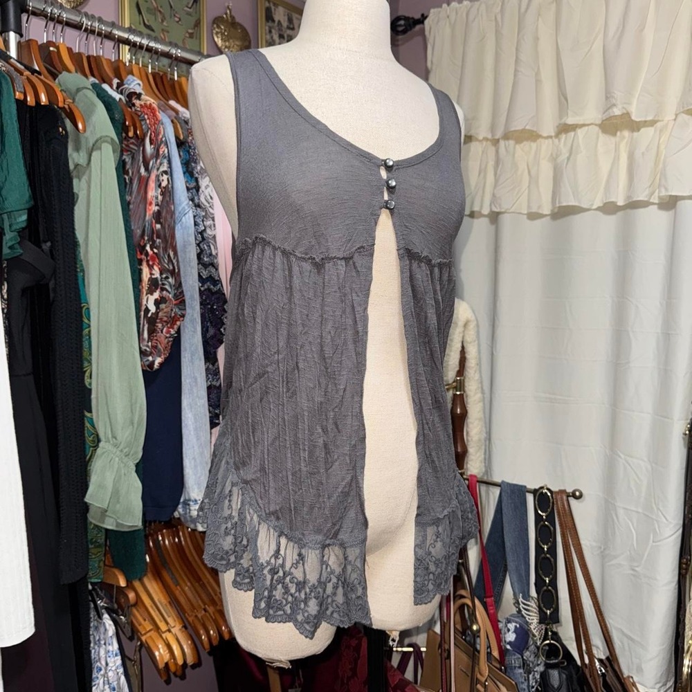 Y2K Lace Trim Babydoll Tank